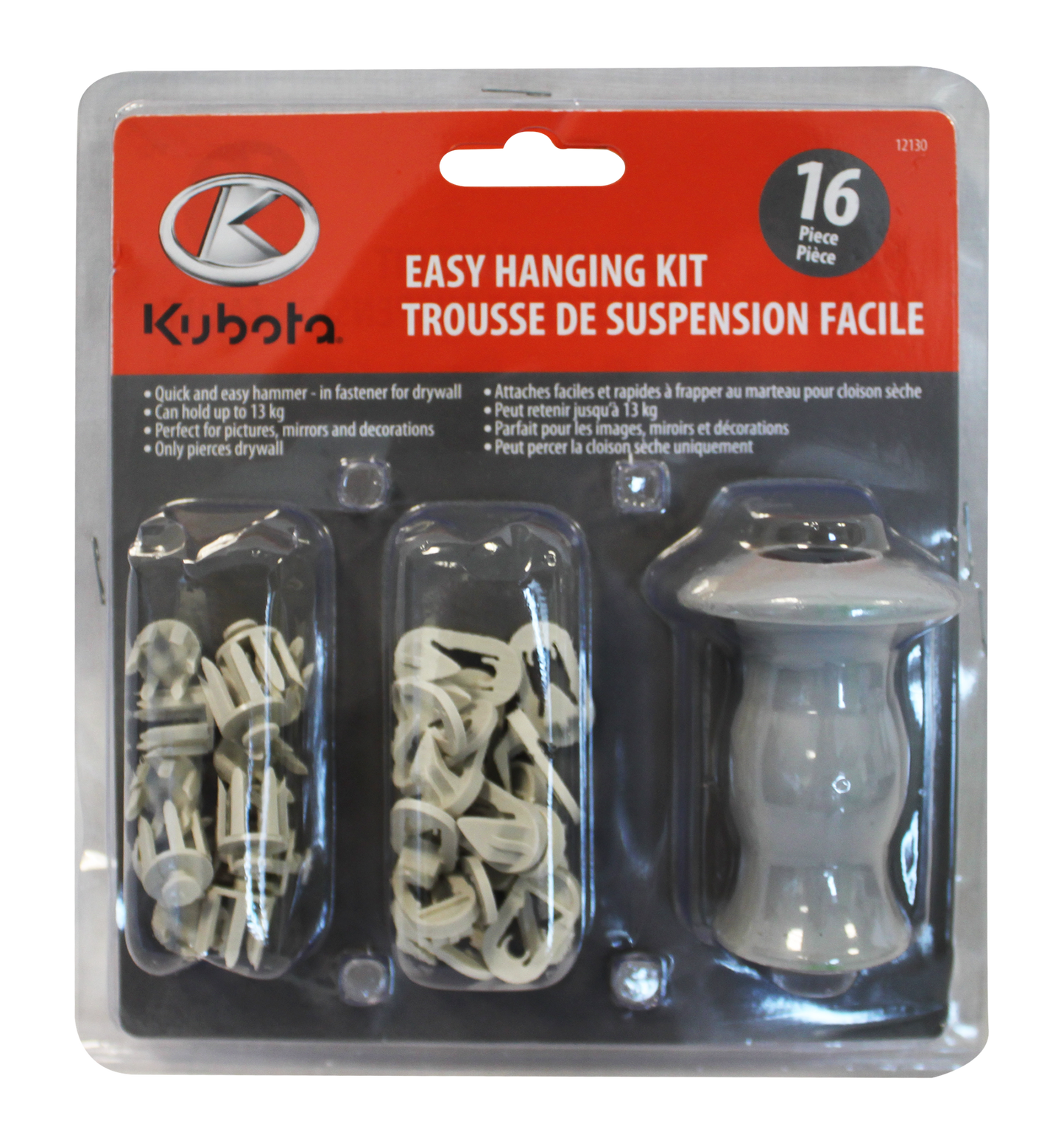 12130- Kubota 16PC Easy Hanging Kit / Kit de suspension facile Kubota, 16 Pièces