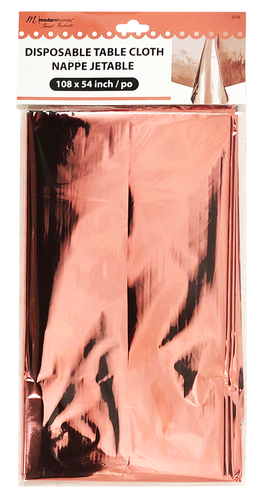 22130- 5 Pack Rose Gold Disposable Table Cloth