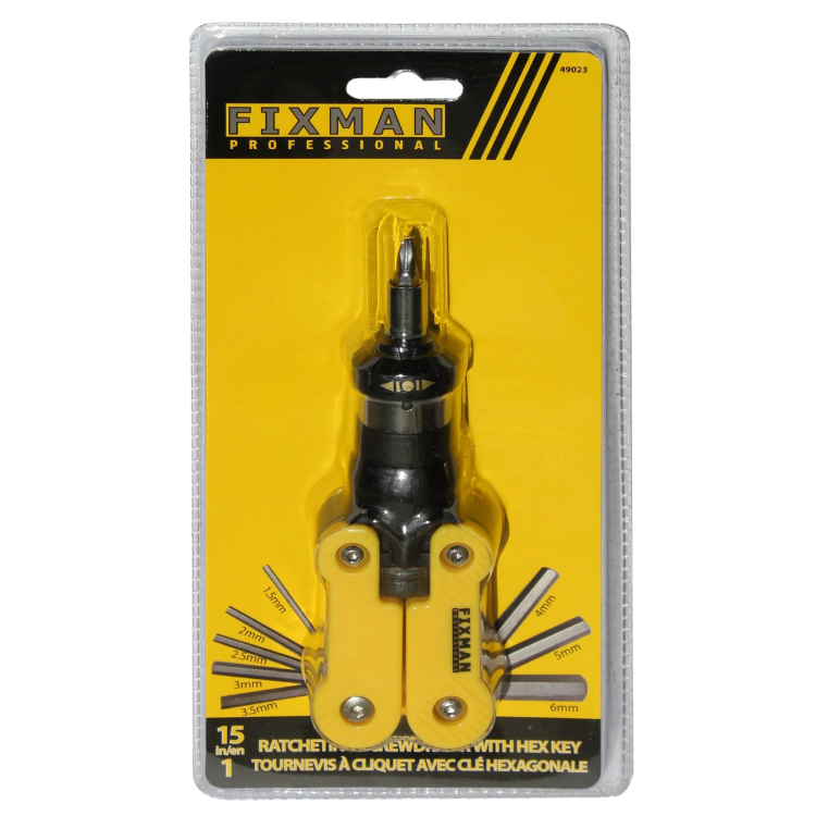 49023- 15 in 1 Fixman Screwdriver Hex Tool