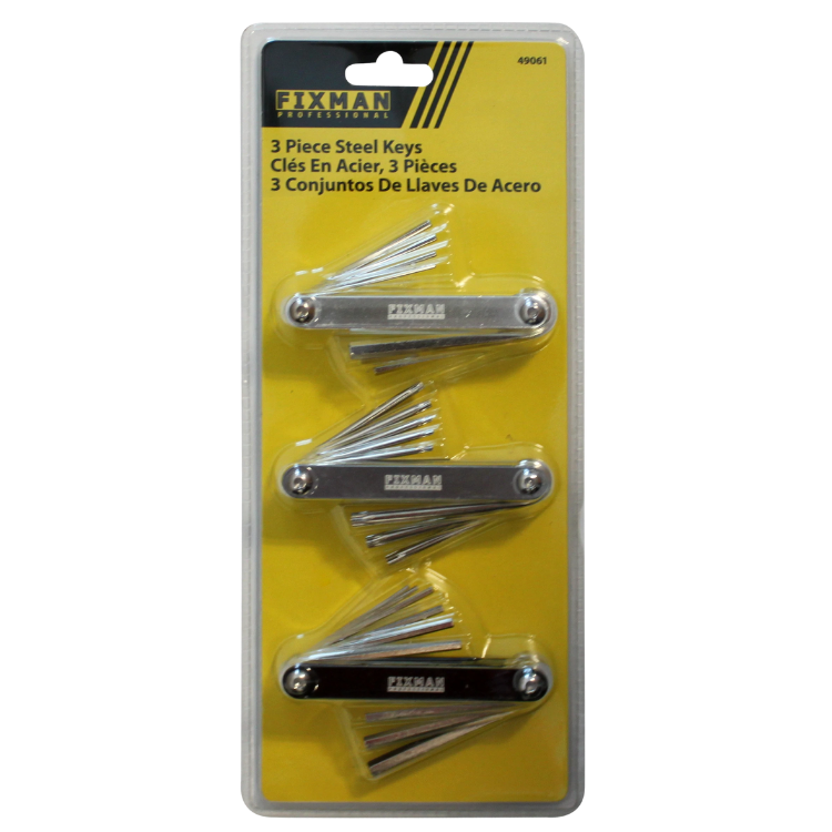 49061- 3 PC Fixman Chrome Vanadium Steel Keys