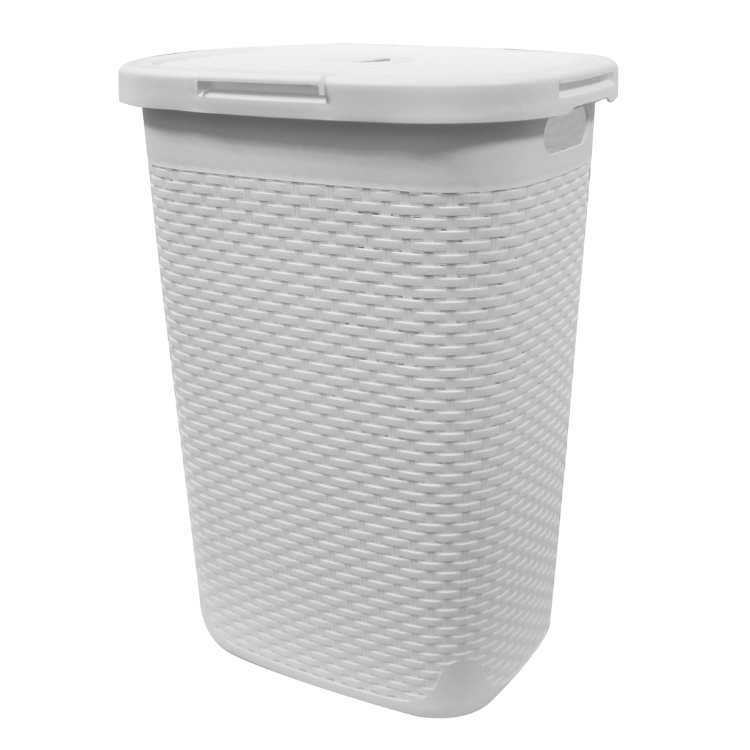 67517- Modern Homes Laundry Hamper 60L White- Rattan Style