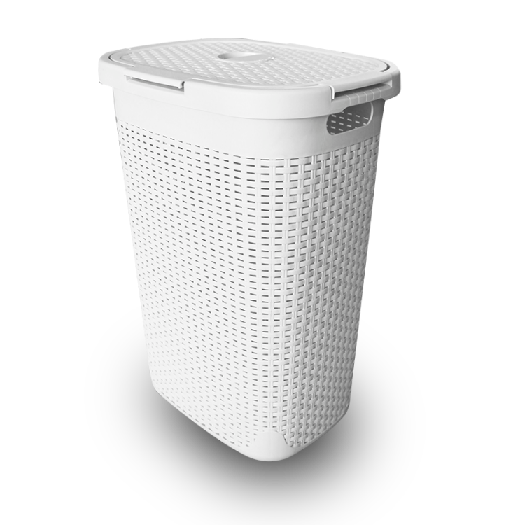 67517- Modern Homes Laundry Hamper 60L White- Rattan Style