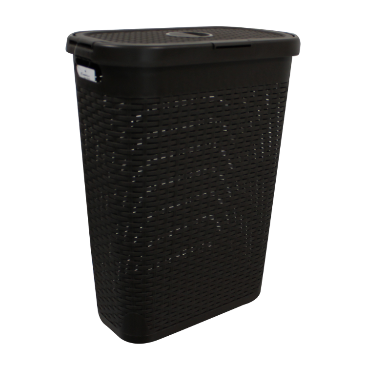 67523- Modern Homes Laundry Hamper 40L Brown- Rattan Slim