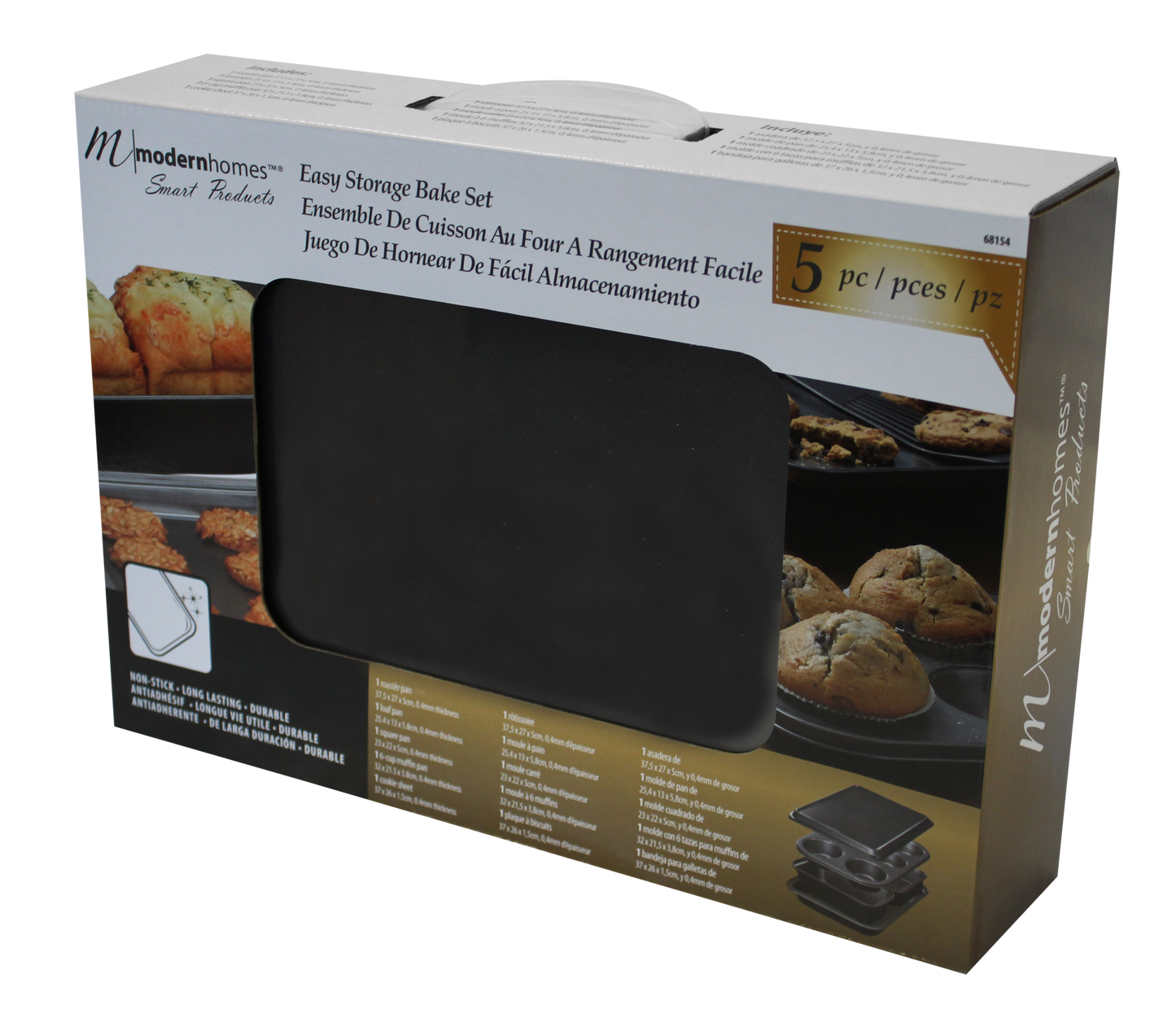 68154- Modern Homes 5 Piece Bakeware Set With Muffin Liners