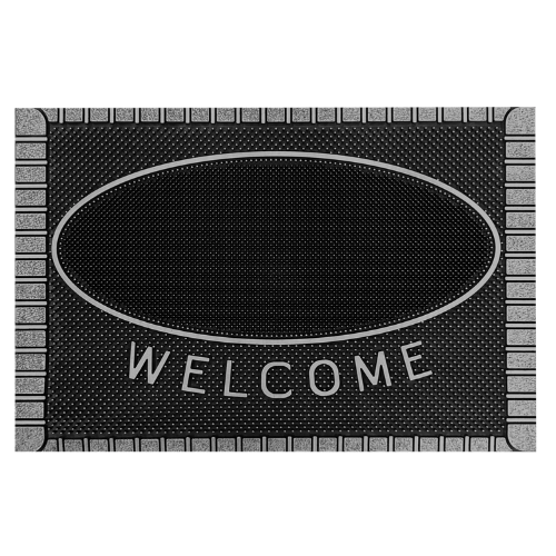 99703- Floor Choice 15”x23” Friendly Welcome Silver Mat