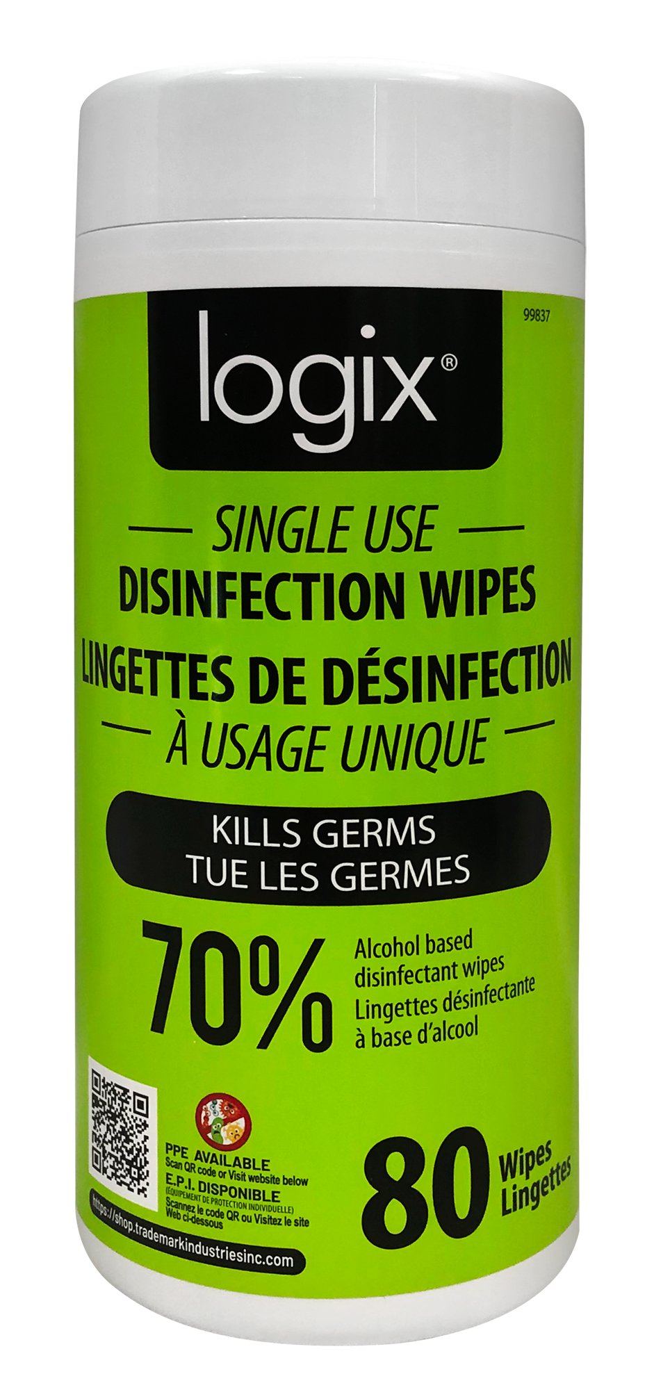 99837 - 2 Pack Logix Disinfectant Wipes