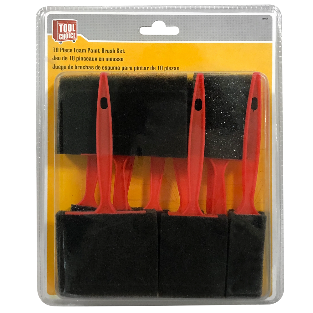 99017 - 10 PC Tool Choice Foam Paint Brush Set