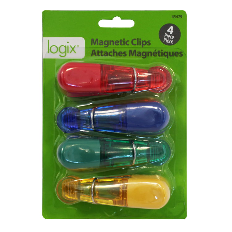 45479- 4 Pack Logix 4 PC Magnetic Clips
