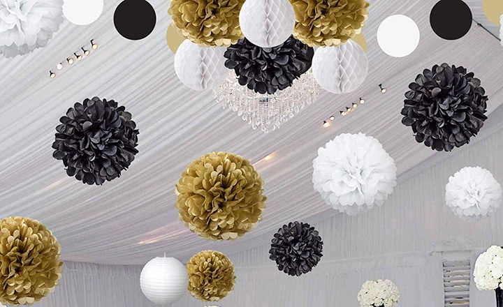 22133- 5 Packs Paper Pom Poms
