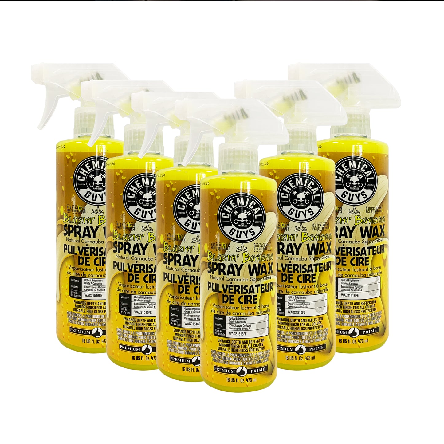 WAC21516- Chemical Guys Blazin' Banana Spray Wax Natural Carnauba Spray Gloss 16 Oz
