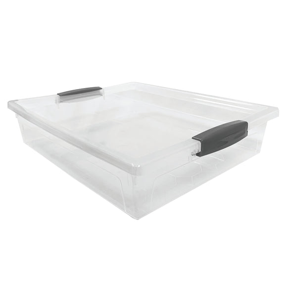 22148 - Modern Homes Large Clear Storage Box with Grey Handles