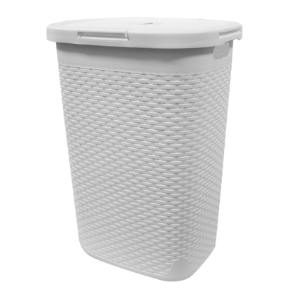 67517- Modern Homes Laundry Hamper 60L White- Rattan Style