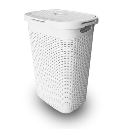 67517- Modern Homes Laundry Hamper 60L White- Rattan Style